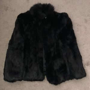 Black 100% Rabbit fur jacket